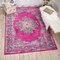 Homeroots 4 x 6 ft. Fuchsia & Blue Distressed Area Rug 385260 - alternate 2